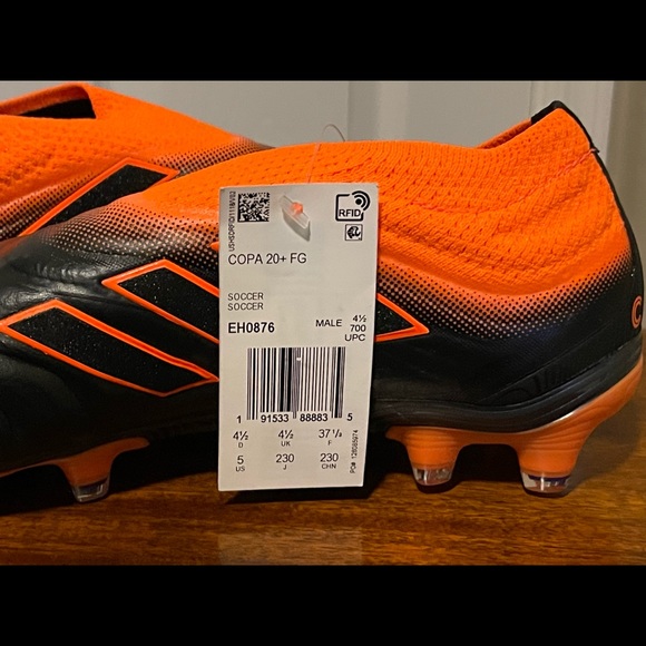 Adidas Copa 20+ Firm Ground Soccer Cleat Elite Men Sz 5 Black Orange EH0876 NEW - Picture 8 of 10